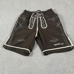 Mountain De Luxe Shorts Mens 32 Brown Lederhosen Swim Trunks Oktoberfest Novelty